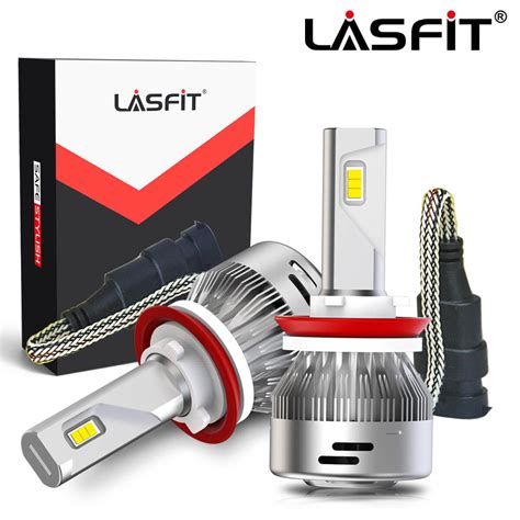 Lasfit H8 H9 H11 LED Headlight Bulbs 60W 6000LM 6000K High Low Beam Fog