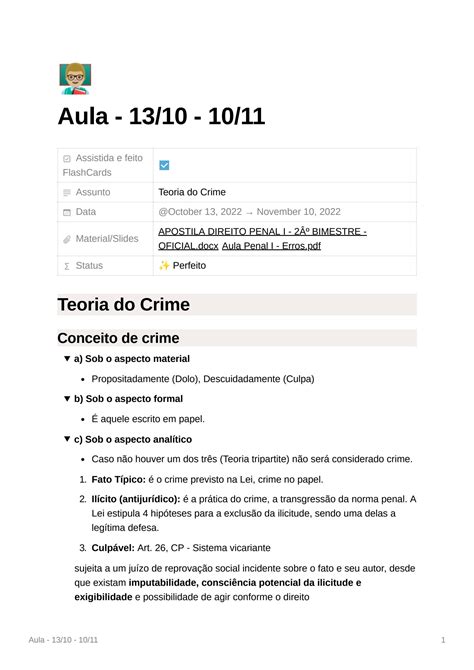 Solution Direito Penal I Teoria Do Crime Studypool