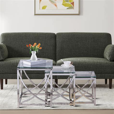 Mercer41 Tiran Glass Top Nesting Tables Wayfair