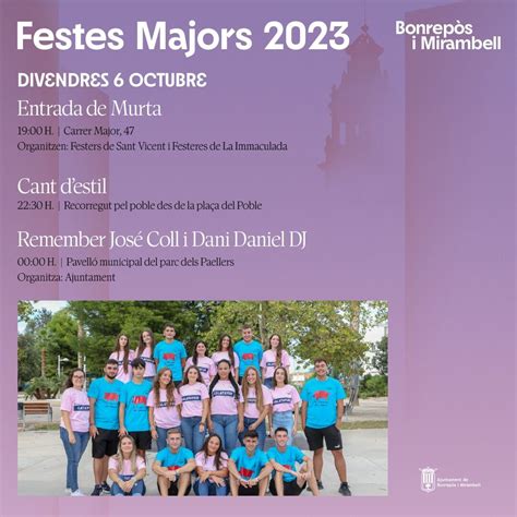 FESTES MAJORS 2023 Ajuntament de Bonrepòs i Mirambell