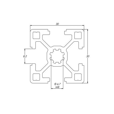 Perfil De Aluminio Estrutural X Mm Mm Basico