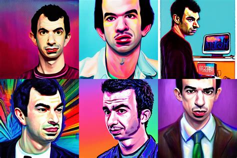 Nathan Fielder As Willy Wonka Realistic Oil Painting Stable