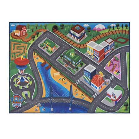 Gertmenian & Sons Paw Patrol Kids Multicolor Car City Game 46" x 61 ...