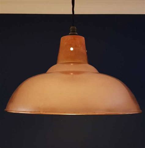 Large Retro Polished Copper Pendant Ceiling Light Shade 360mm