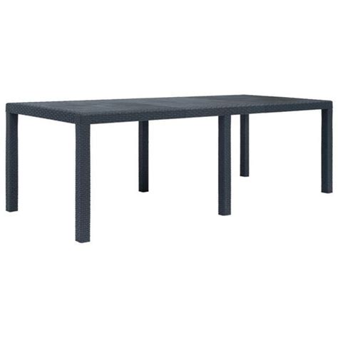 Table De Jardin Anthracite Aspect Rotin Anthracite 220 X 90 X 72 Cm