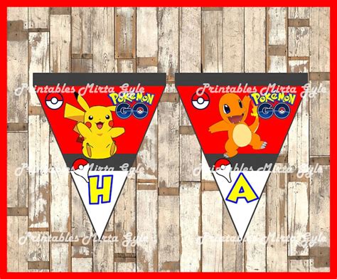 Pokemon Banner printable Pokemon party Banner Pokemon | Etsy