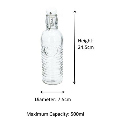 Clip Top Glass Bottles 250ml500ml1litre Airtight Preserve Bottles With Swing