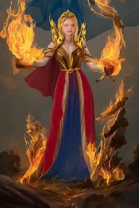 Photograph Of A Real Life Beautiful Fire Queen With Stable Diffusion