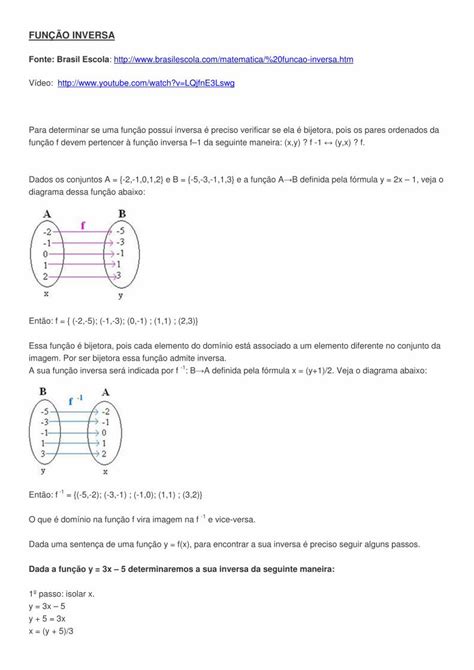 Pdf FunÇÃo Inversa · Por Marcos