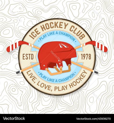 Ice hockey club logo badge embroidered patch Vector Image