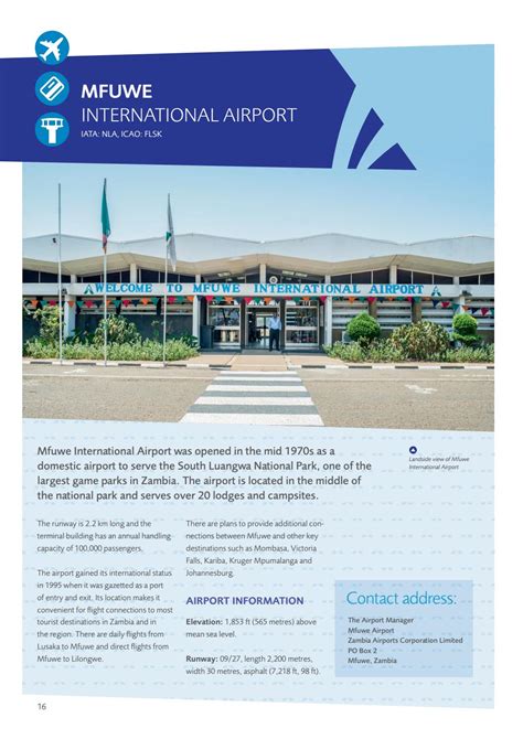 Zambia Airports Handbook 2017 18 By Land And Marine Publications Ltd Issuu