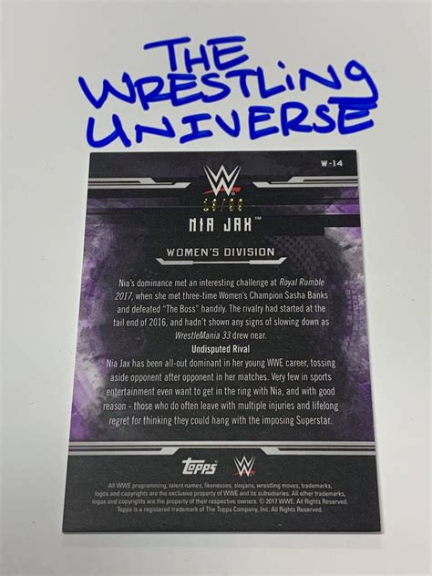 Nia Jax Wwe 2017 Topps Undisputed Rookie Serial 1399 The Wrestling