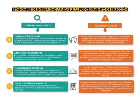 ESTANDARES DE INTEGRIDAD APLICABLE AL PROCEDIMIENTO DE SELECCIÓN