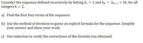 Solved Consider The Sequence Defined Recursively By Letting Chegg