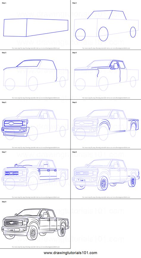 Ford Truck Drawing Easy Easy Drawing Step