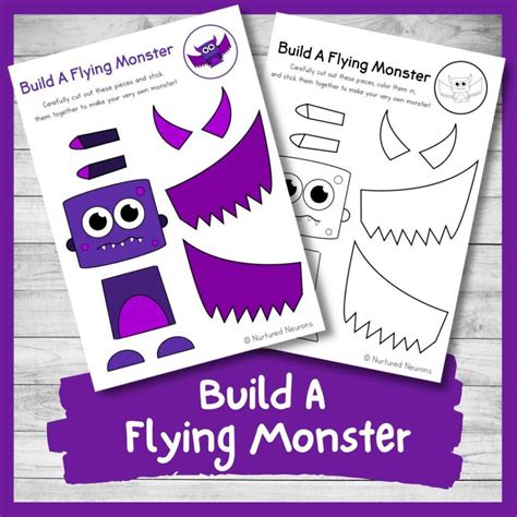 Build A Cute Monster Craft Amazing Preschool Printable Nurtured Neurons