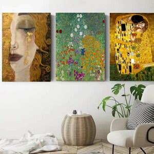 Set Of Gustav Klimt Freyas Tears Canvas Wall Art Gustav Klim Poster