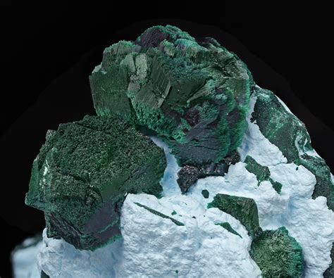 Kolwezite And Malachite After Co Rich Dolomite On Malachite And