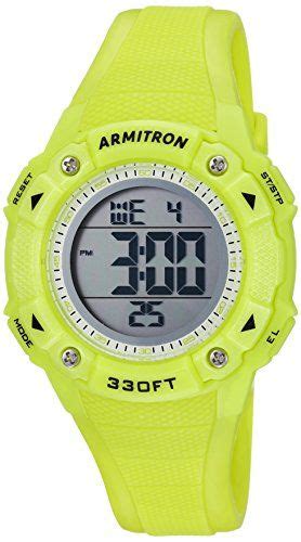 Armitron Sport Womens 457081lgn Digital Chronograph Lime Green Resin