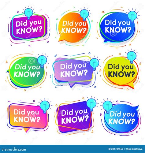 Did You Know Label Banner Sticker With Speech Bubble Vector