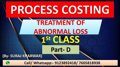 Process Costing Treatment Of Abnormal Loss Cost And Management