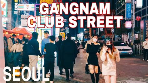 4K Seoul Night Walk Gangnam Club Street Gangnam Station Street The