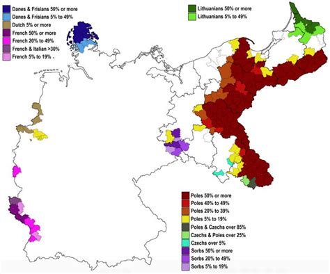 a map showing the percentage of people living in different areas of germany, by region