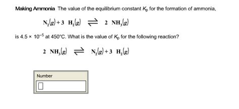 Solved Making Ammonia The value of the equilibrium constant | Chegg.com