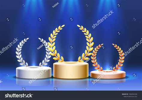 Stage Podium Lighting Stage Podium Scene Stock Vector (Royalty Free ...