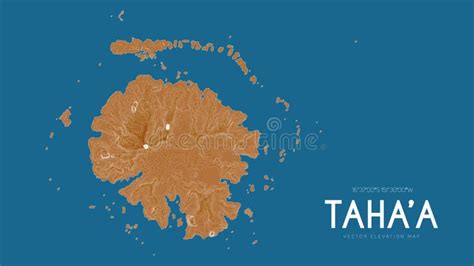 Topographic Map Of Tahaa Society Islands French Polynesia Pacific