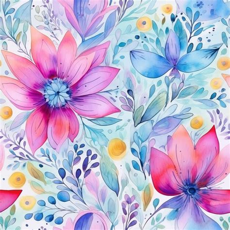 Premium Photo Botanical Bliss Watercolor Wildflower Wonderland