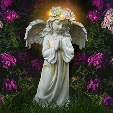 Kssiaz Angel Garden Statue Memory Guardian Solar Garden Decor With Warm