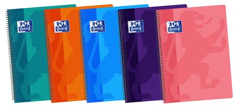 Oxford School Classic Fº Tapa De Plástico Cuaderno Espiral 4x4 Con Margen 80 Hojas Colores