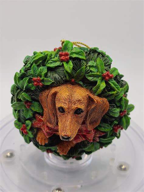 Vintage Danbury Mint Dachshund Bursting Outside A Christmas Etsy