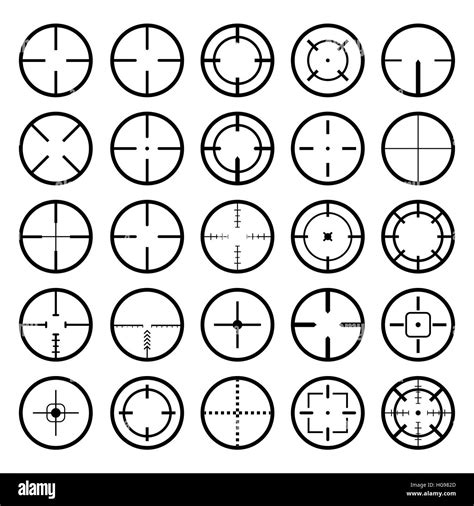 set of a black gun scope crosshair vector Stock Vector Image & Art - Alamy