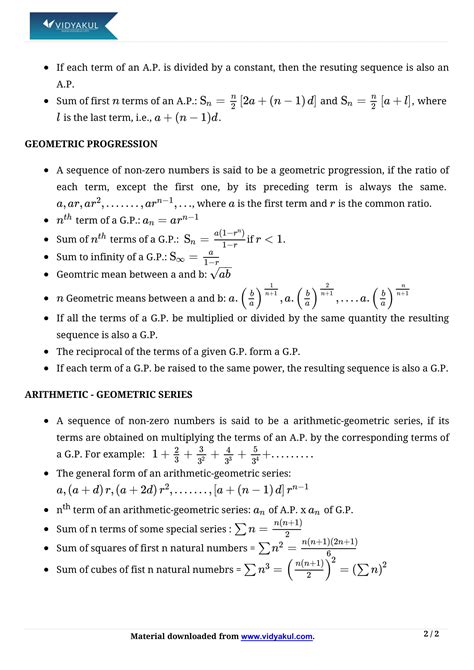 Mathematics Sequences And Series