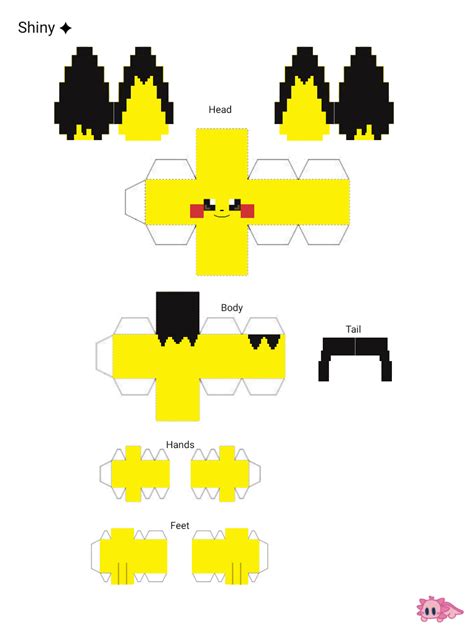 Pixel Papercraft Pichu Pokemon