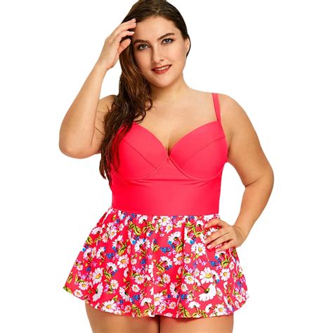 2018 Plus Size Swimwear Skirt Women Tankini Swimsuits High Waist