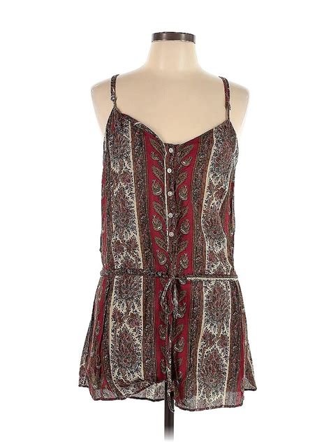 Denim Supply Ralph Lauren Multi Color Burgundy Romper Size L