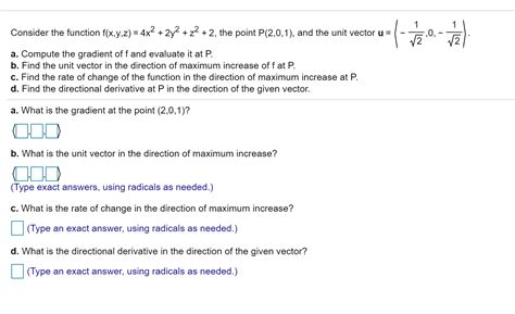 Solved Consider The Function F X Y Z 4x2 2y2 2 2