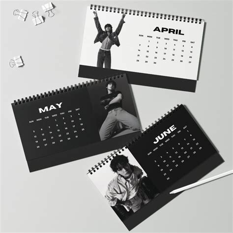 Jungkook Desk Calendar Kpop Desk Decor Gift Office Desk Calendar