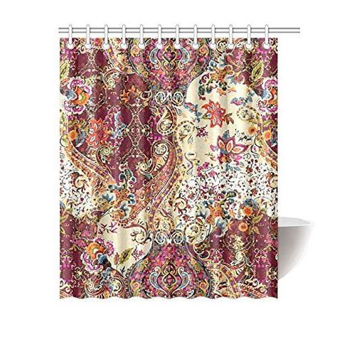 Suttom Vintage Jacobean Floral Bathroom Shower Curtain X Inch