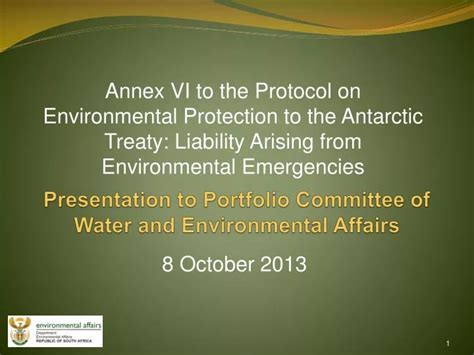 Ppt Presentation To Portfolio Committee Of Water And Environmental Affairs Powerpoint