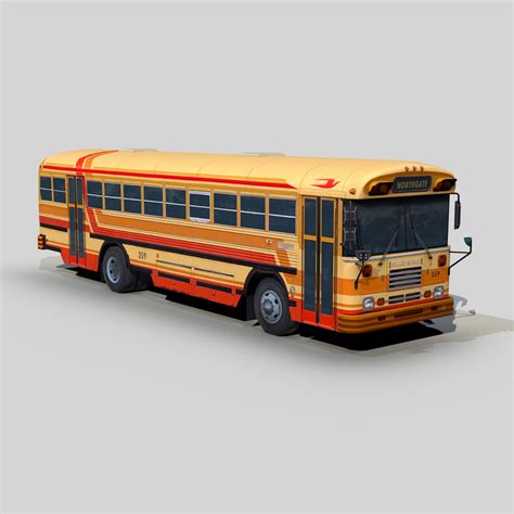 3D Blue Bird Tc2000 Transit Model TurboSquid 1388068