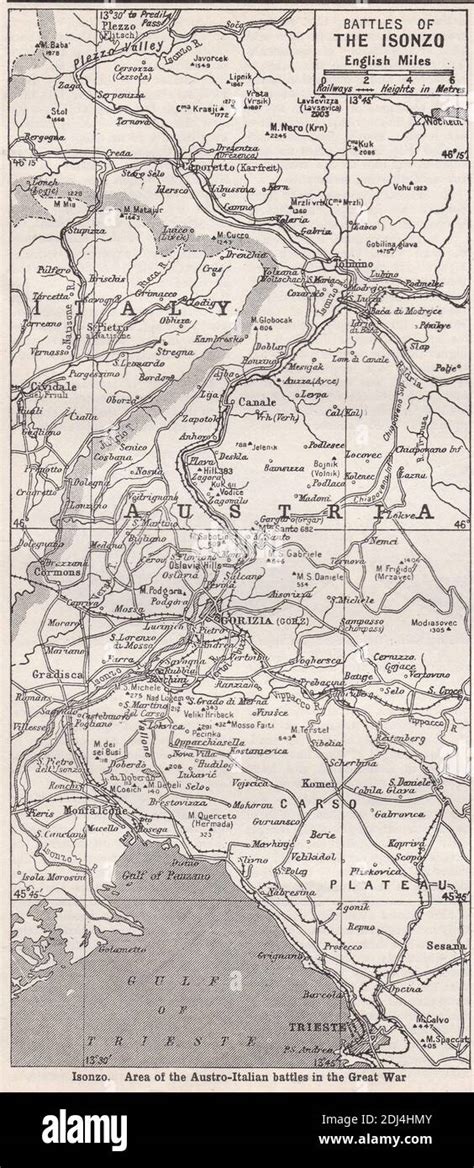 Mappa Depoca Delle Battaglie Dellisonzo Aree Delle Battaglie Austro