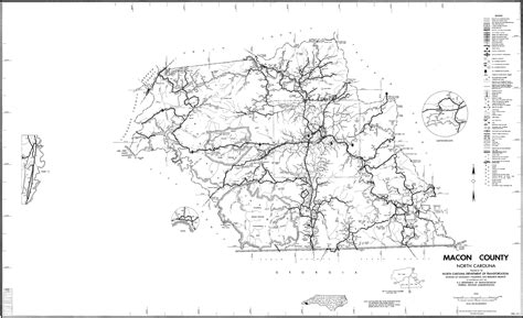 1990 Road Map of Macon County, North Carolina