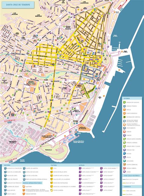 Tenerife Attractions Map Free Pdf Tourist City Tours Map Tenerife