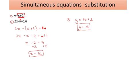 Simultaneous Equations Substitution Method Youtube