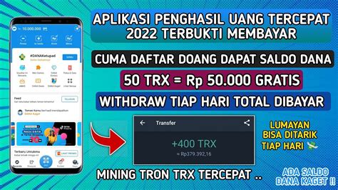 MANTAP BANGET CUMA DAFTAR DOANG DAPAT SALDO DANA Rp 50 000 APLIKASI