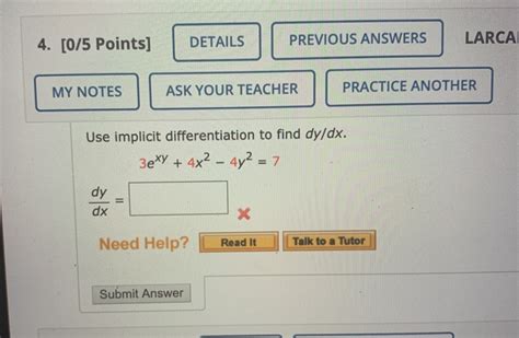 Solved DETAILS 4 0 5 Points LARCA PREVIOUS ANSWERS MY Chegg